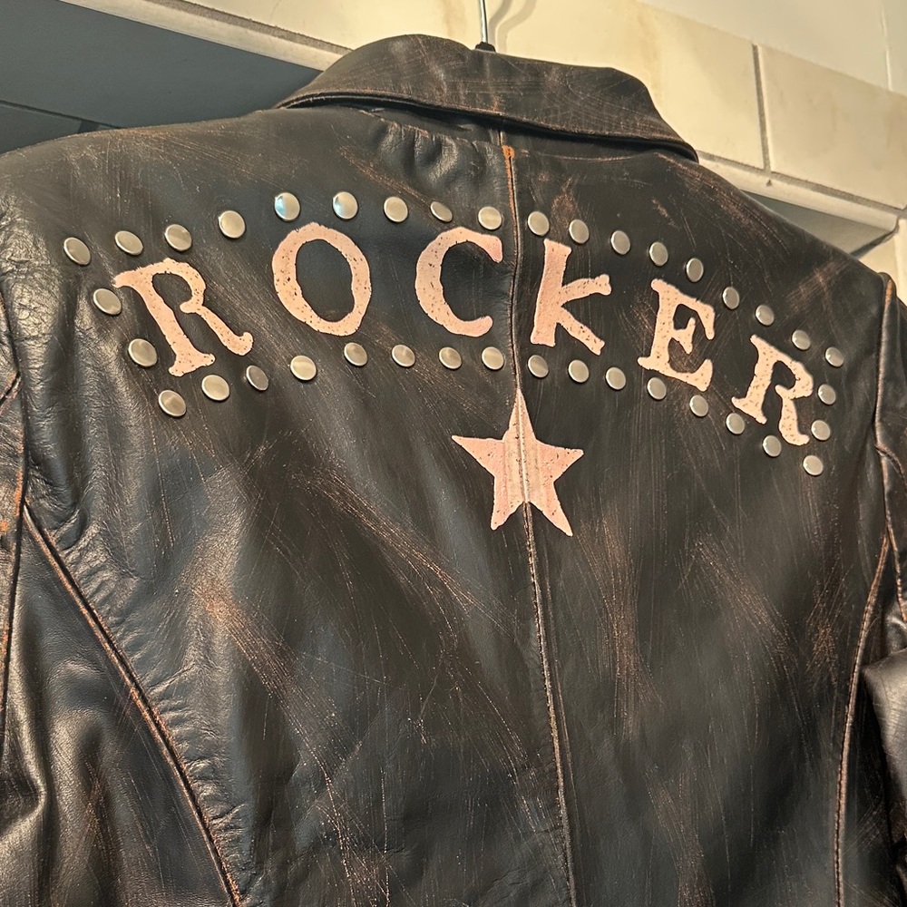 Wilsons Leather Black Jacket with Pink Accents - Picture 3 of 10